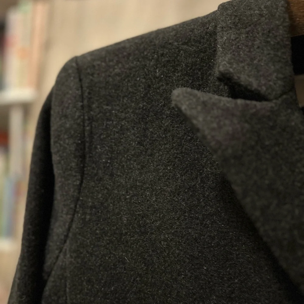 MICHAEL KORS. Grey Tan Wool Color Block Long Jacket Peacoat Coat NWT - Picture 10 of 14